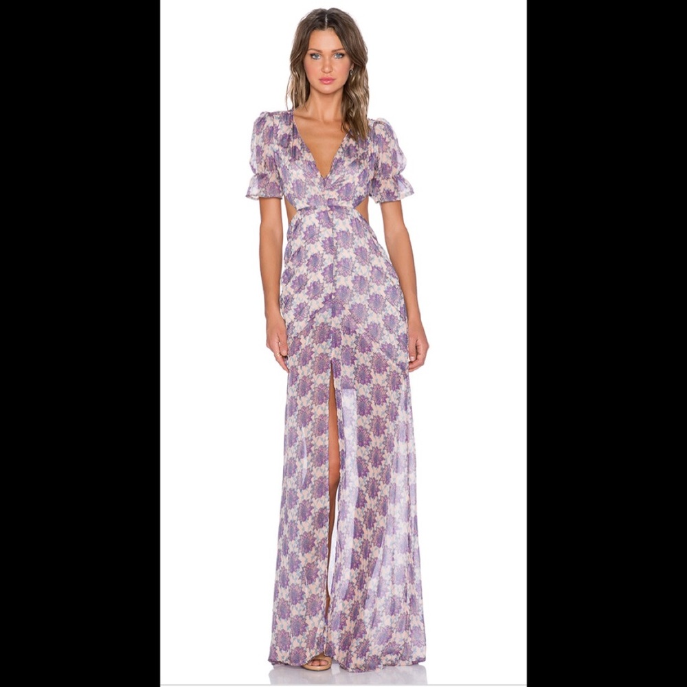 For Love and Lemons Clover Maxi Dress in Lilac